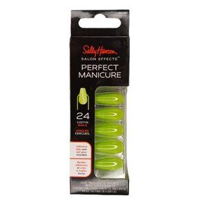 Sally Hansen Neon Green Press On Coffin Nails Salon Effects Perfect Manicure